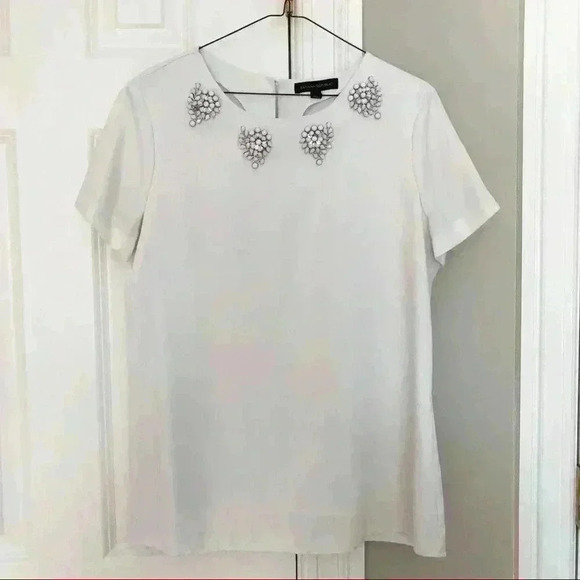 Banana Republic Short Sleeve Embellishment Blouse - Picture 1 of 5